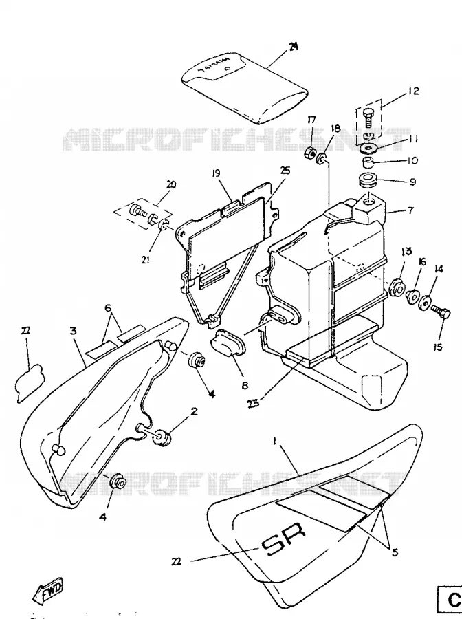 SIDE COVER Yamaha MOTO 125 1987 SR  SR125