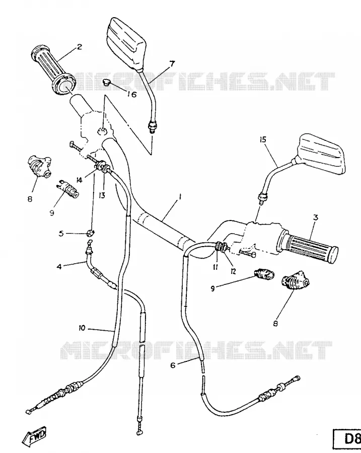 HANDLEBAR & CABLES Yamaha MOTO 125 1987 SR  SR125