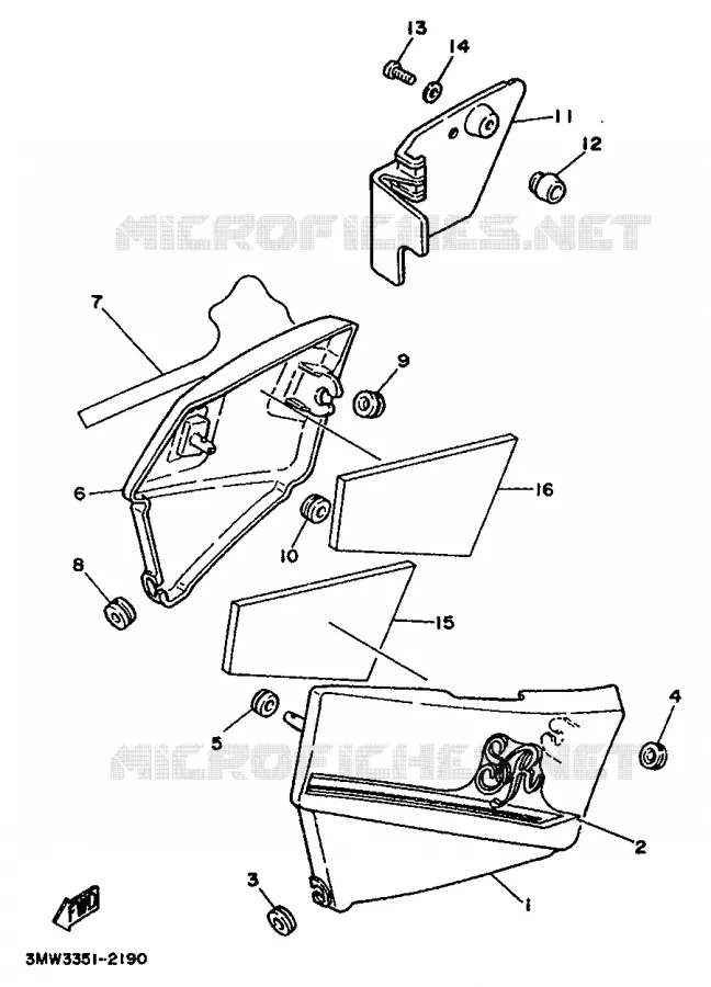 SIDE COVER Yamaha MOTO 125 1992 SR  SR125
