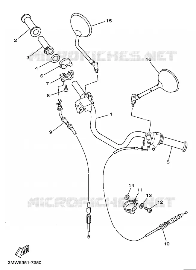 HANDLEBAR & CABLES Yamaha MOTO 125 1997 SR  SR125