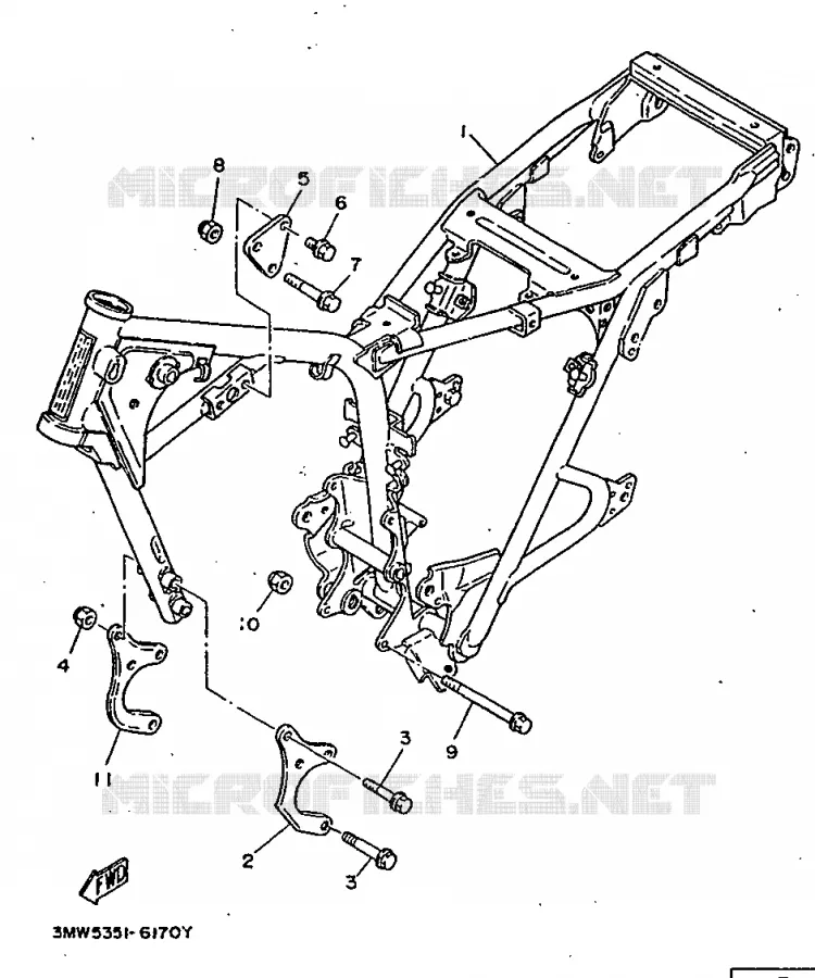 FRAME Yamaha MOTO 125 1998 SR  SR125