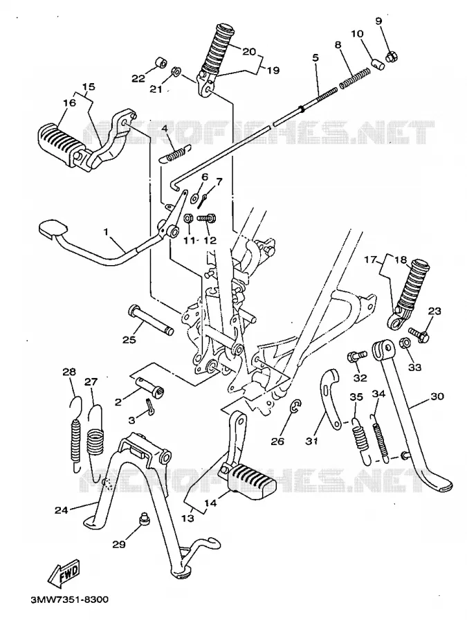 STAND / FOOTREST Yamaha MOTO 125 1998 SR  SR125