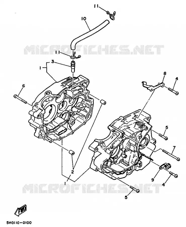 CRANKCASE Yamaha MOTO 125 1998 SR  SR125