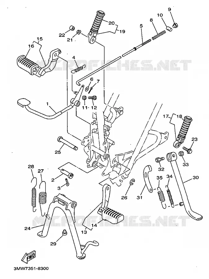 STAND / FOOTREST Yamaha MOTO 125 1998 SR  SR125
