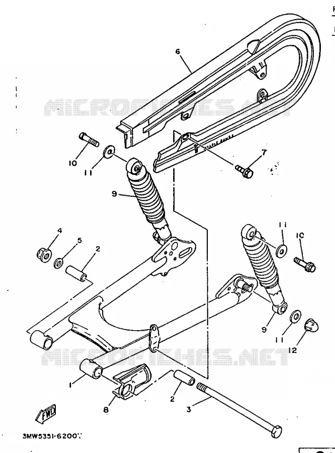 SWINGARM / SHOCK ABSORBER Yamaha MOTO 125 1998 SR  SR125