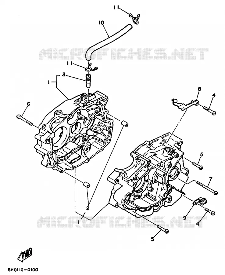 CRANKCASE Yamaha MOTO 125 1998 SR  SR125