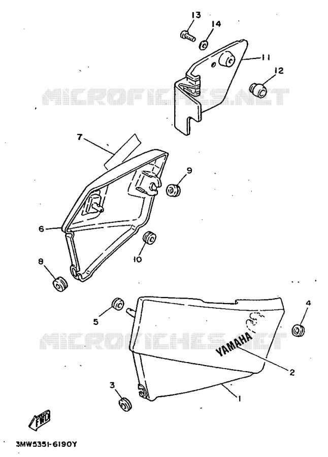 SIDE COVER Yamaha MOTO 125 1999 SR  SR125
