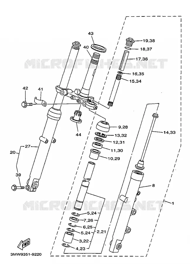 FRONT FORK Yamaha MOTO 125 1999 SR  SR125