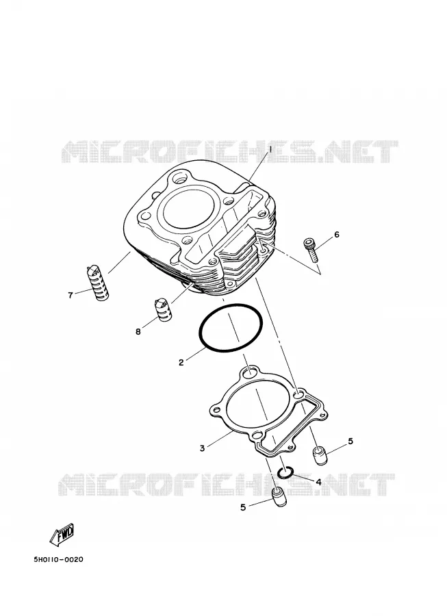 CYLINDER Yamaha MOTO 125 2000 SR  SR125