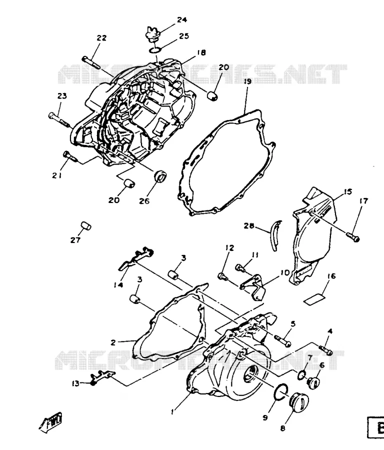 CRANKCASE Yamaha MOTO 125 1988 SR  SR125SP