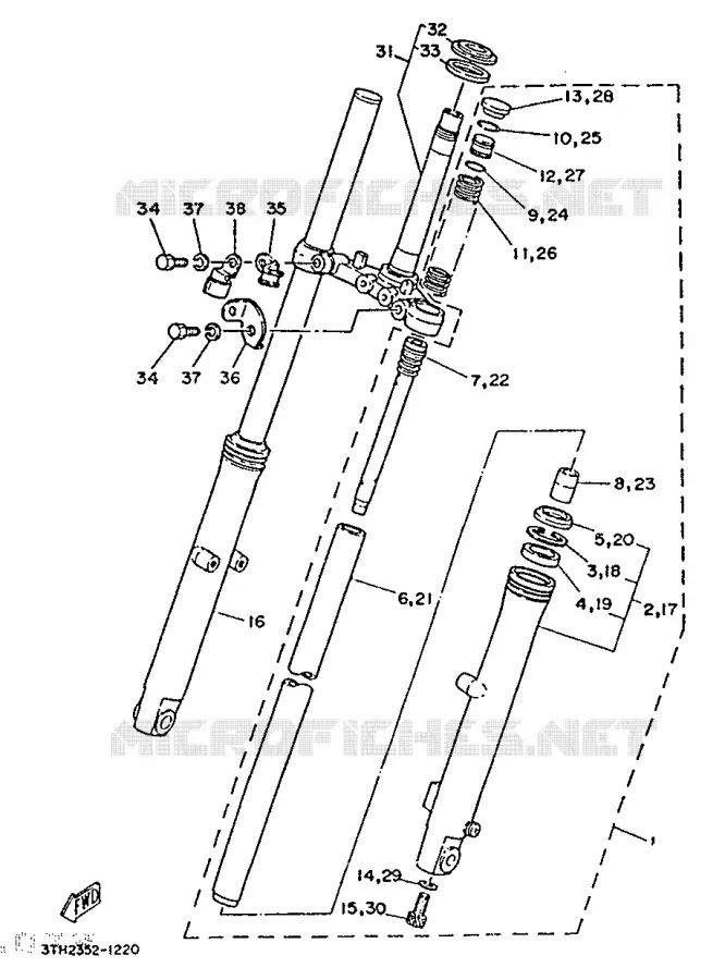 FRONT FORK Yamaha MOTO 250 1991 SR  SR250