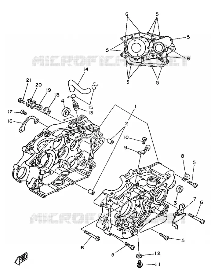 CRANKCASE Yamaha MOTO 250 1996 SR  SR250