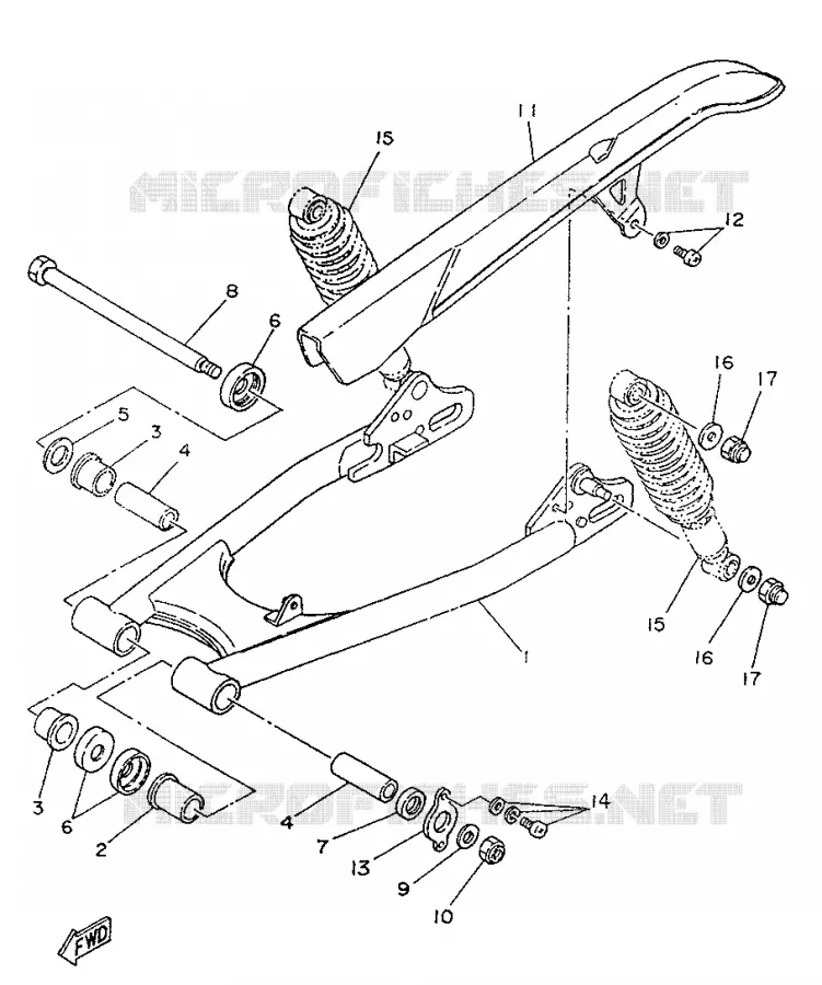 SWINGARM / SHOCK ABSORBER Yamaha MOTO 250 1996 SR  SR250
