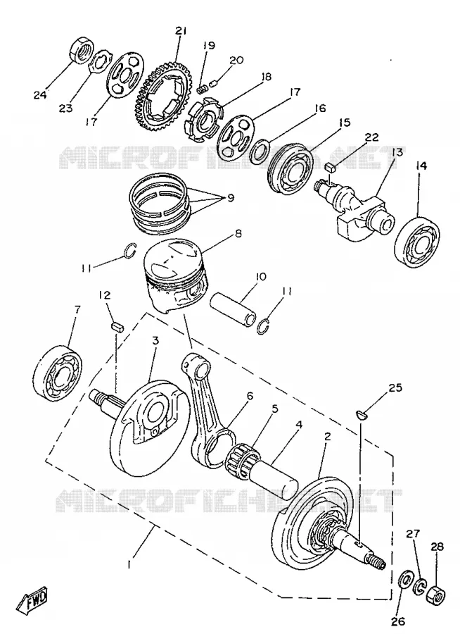 CRANKSHAFT / PISTON Yamaha MOTO 250 1996 SR  SR250