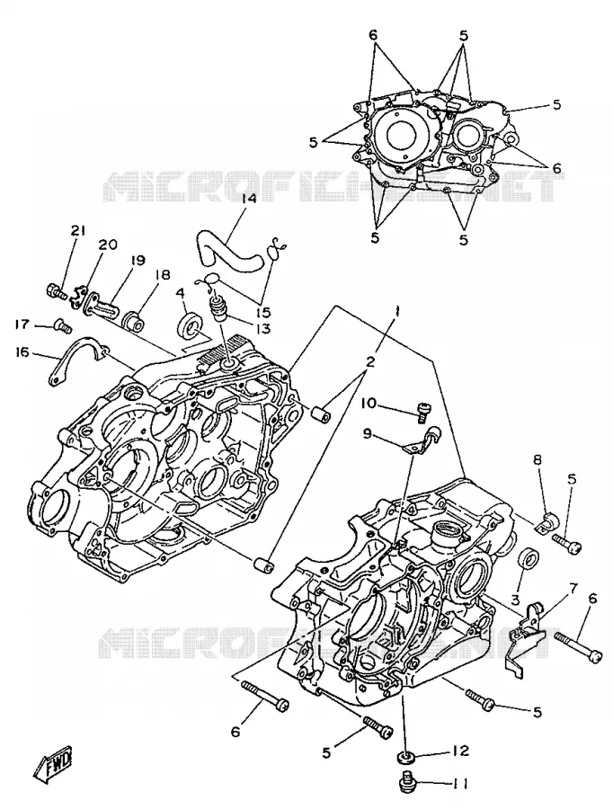CRANKCASE Yamaha MOTO 250 1996 SR  SR250