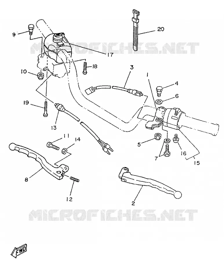 SWITCH / LEVER Yamaha MOTO 250 1996 SR  SR250