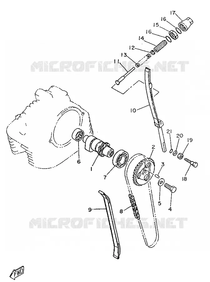 CAMSHAFT / TIMING CHAIN Yamaha MOTO 250 1996 SR  SR250