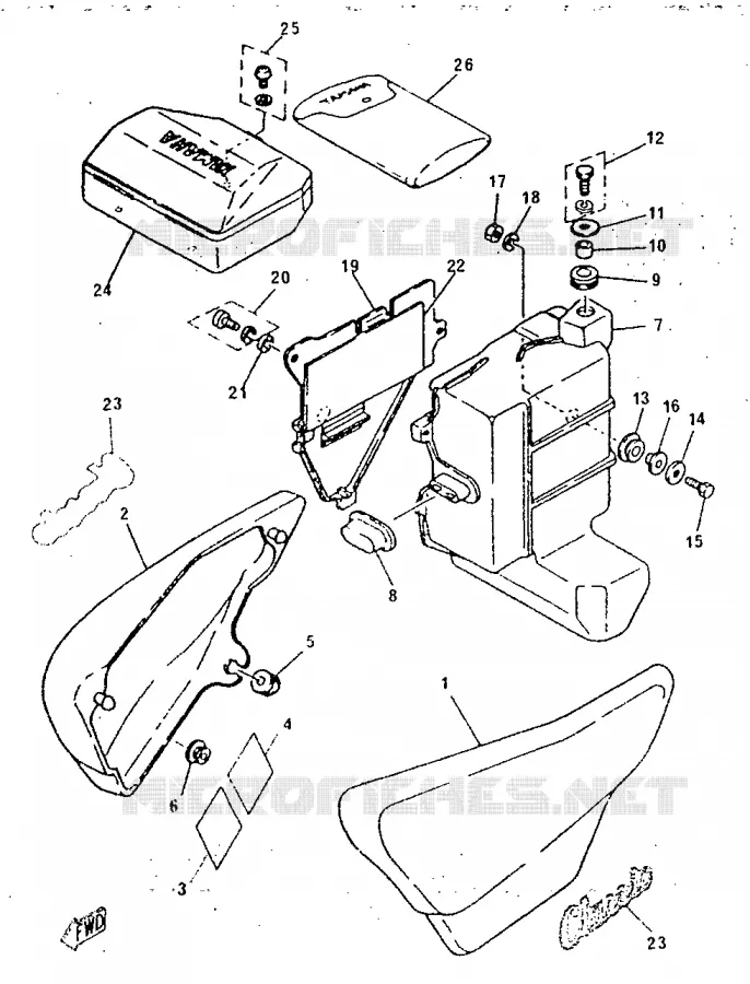 SIDE COVER Yamaha MOTO 250 1996 SR  SR250