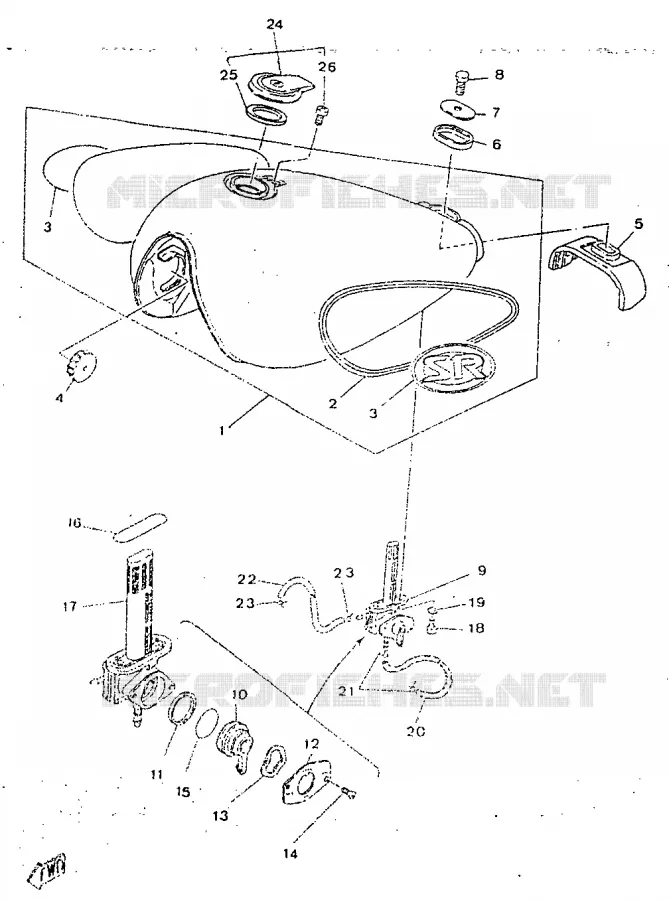 FUEL TANK Yamaha MOTO 250 1996 SR  SR250