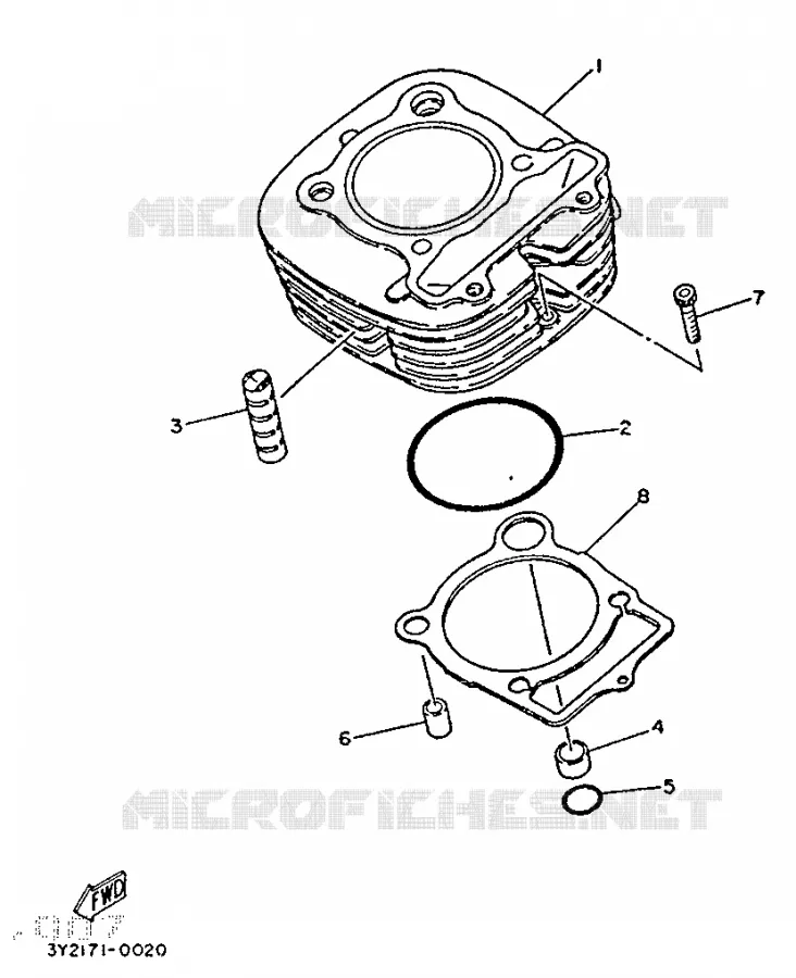 CYLINDER Yamaha MOTO 250 1990 SR  SR250SP
