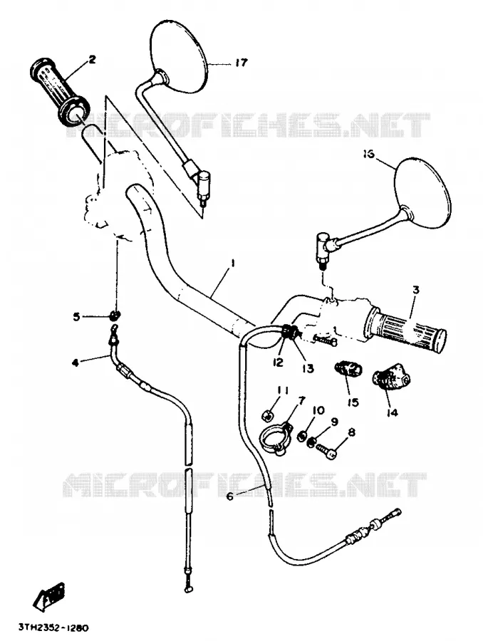 HANDLEBAR & CABLES Yamaha MOTO 250 1990 SR  SR250SP