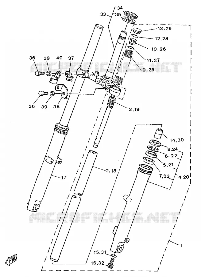 FRONT FORK Yamaha MOTO 250 1996 SR  SR250SP