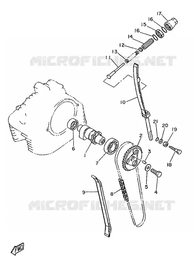 CAMSHAFT / TIMING CHAIN Yamaha MOTO 250 1996 SR  SR250SP
