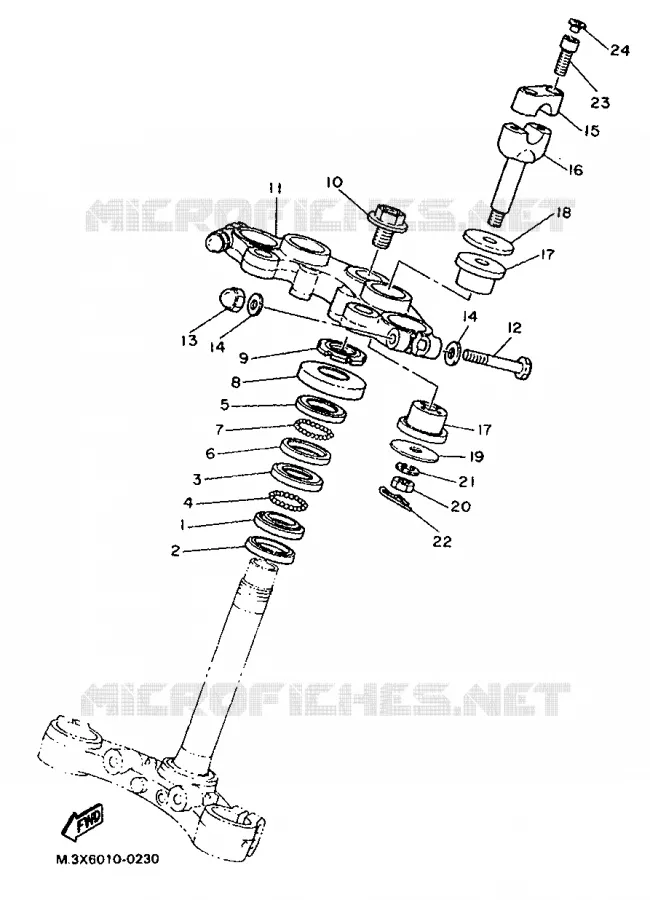 STEERING Yamaha MOTO 500 1987 SR  SR500