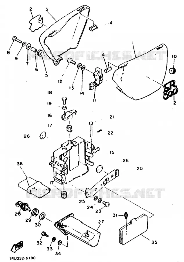 SIDE COVER Yamaha MOTO 500 1988 SR  SR500