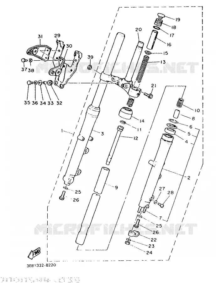FRONT FORK Yamaha MOTO 500 1988 SR  SR500