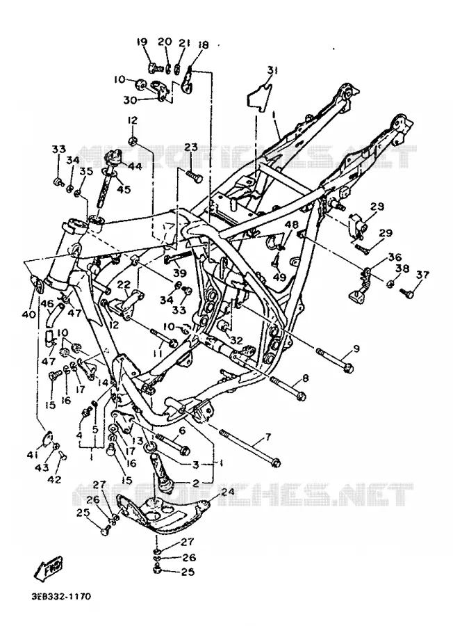 FRAME Yamaha MOTO 500 1992 SR  SR500