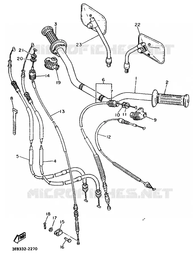 HANDLEBAR & CABLES Yamaha MOTO 500 1992 SR  SR500