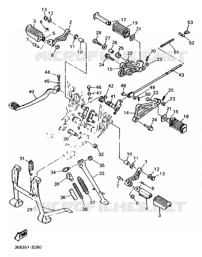 STAND / FOOTREST Yamaha MOTO 500 1993 SR  SR500