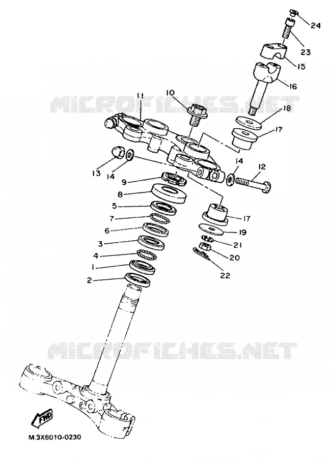 STEERING Yamaha MOTO 500 1993 SR  SR500