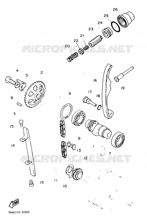 CAMSHAFT / TIMING CHAIN Yamaha MOTO 500 1995 SR  SR500