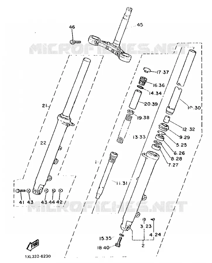 FRONT FORK Yamaha MOTO 600 1986 SRX  SRX600