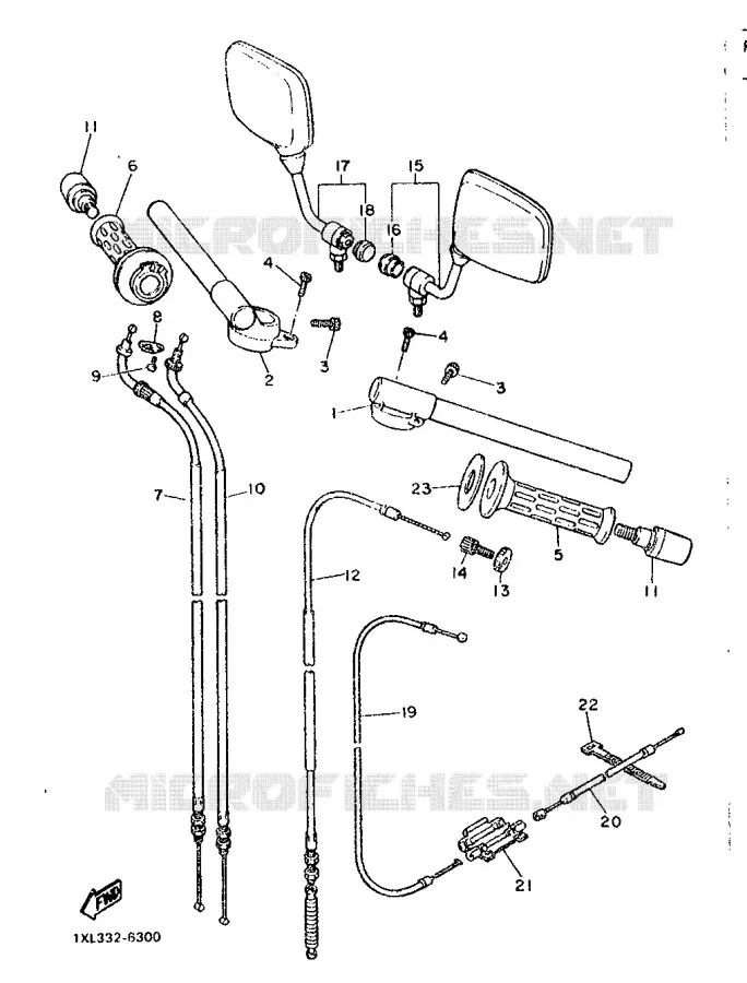 HANDLEBAR & CABLES Yamaha MOTO 600 1986 SRX  SRX600
