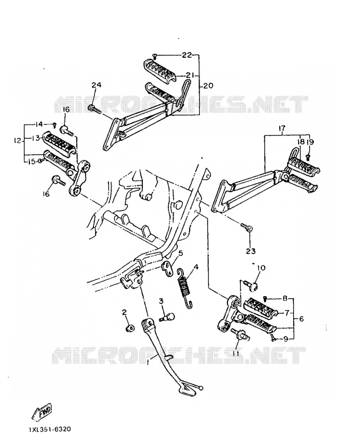 STAND / FOOTREST Yamaha MOTO 600 1986 SRX  SRX600