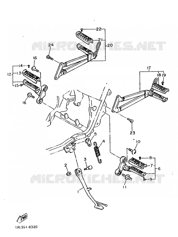 STAND / FOOTREST Yamaha MOTO 600 1987 SRX  SRX600