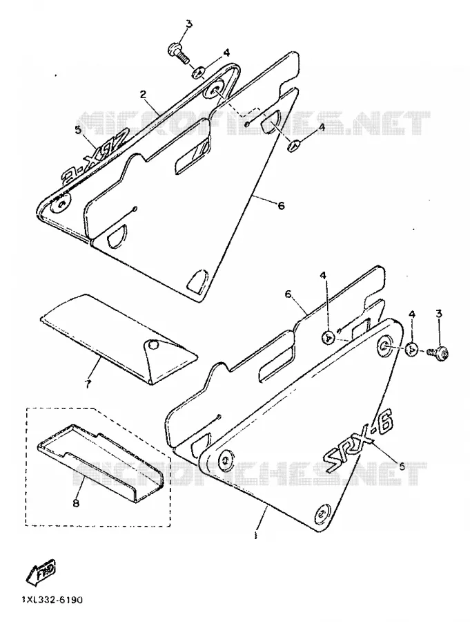 SIDE COVER Yamaha MOTO 600 1987 SRX  SRX600