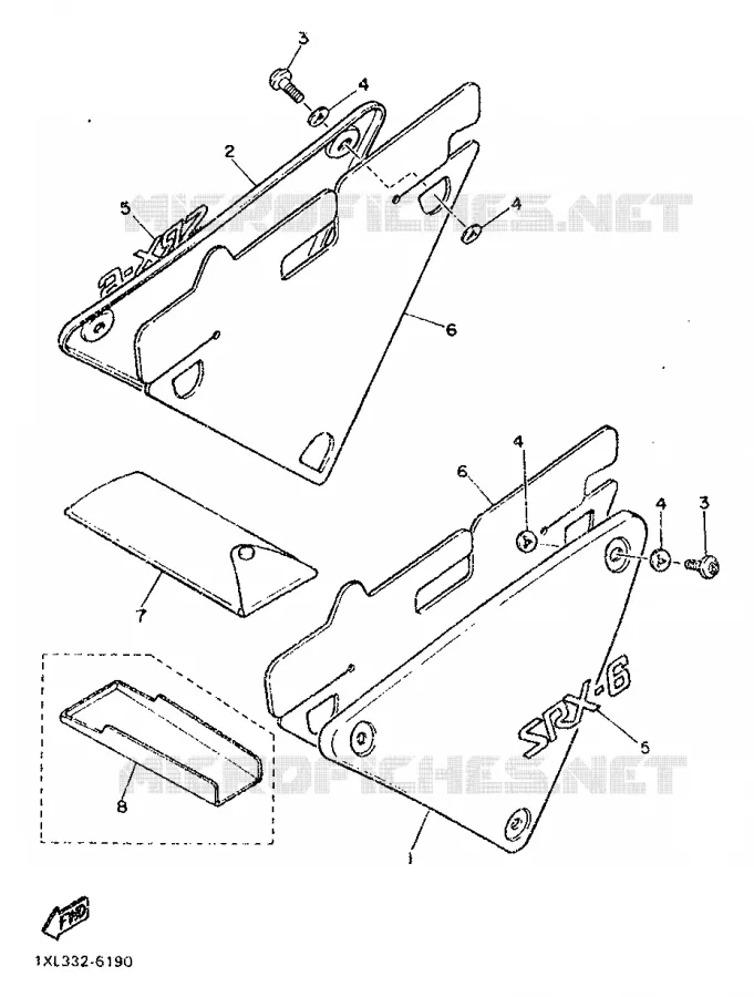 SIDE COVER Yamaha MOTO 600 1987 SRX  SRX600