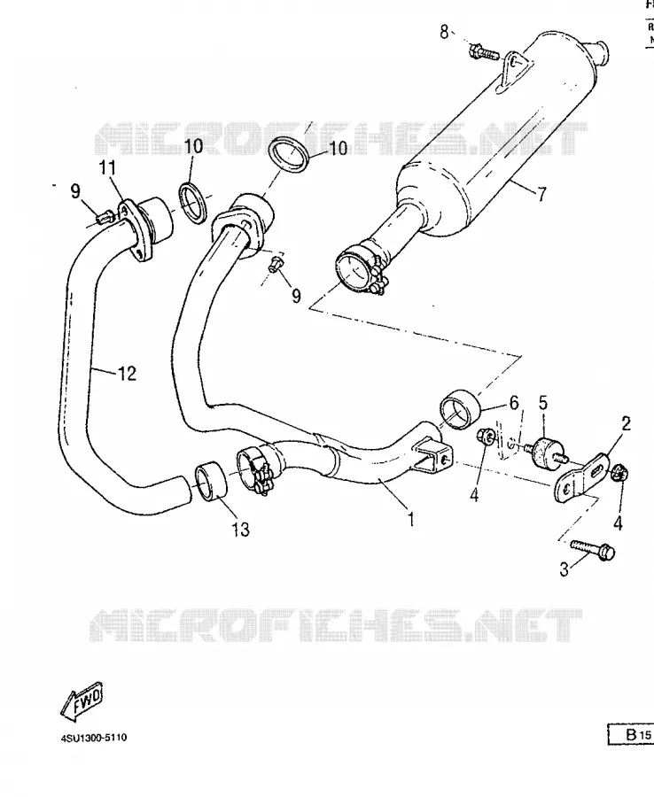 EXHAUST Yamaha MOTO 660 1995 SZR  SZR660