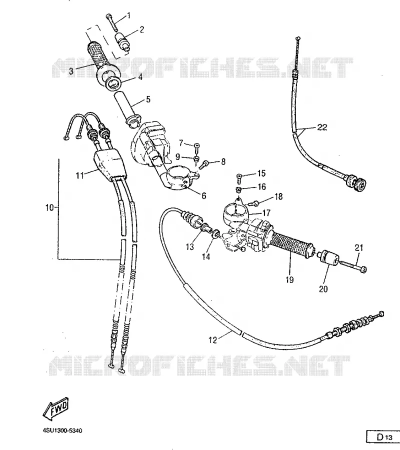 HANDLEBAR & CABLES Yamaha MOTO 660 1995 SZR  SZR660