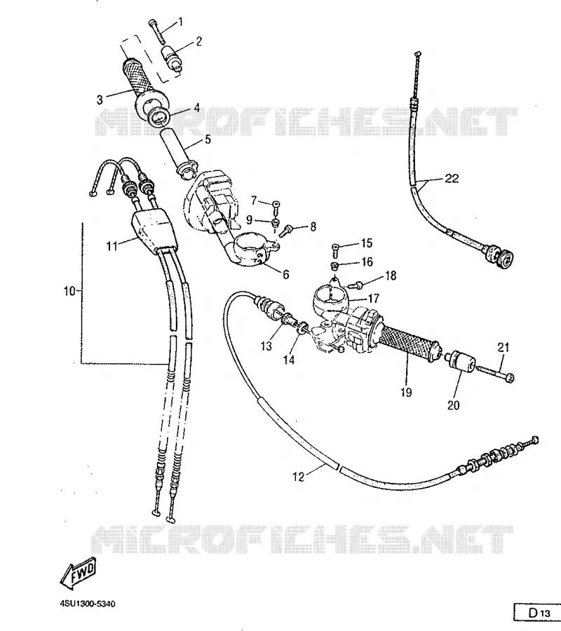 HANDLEBAR & CABLES Yamaha MOTO 660 1997 SZR  SZR660