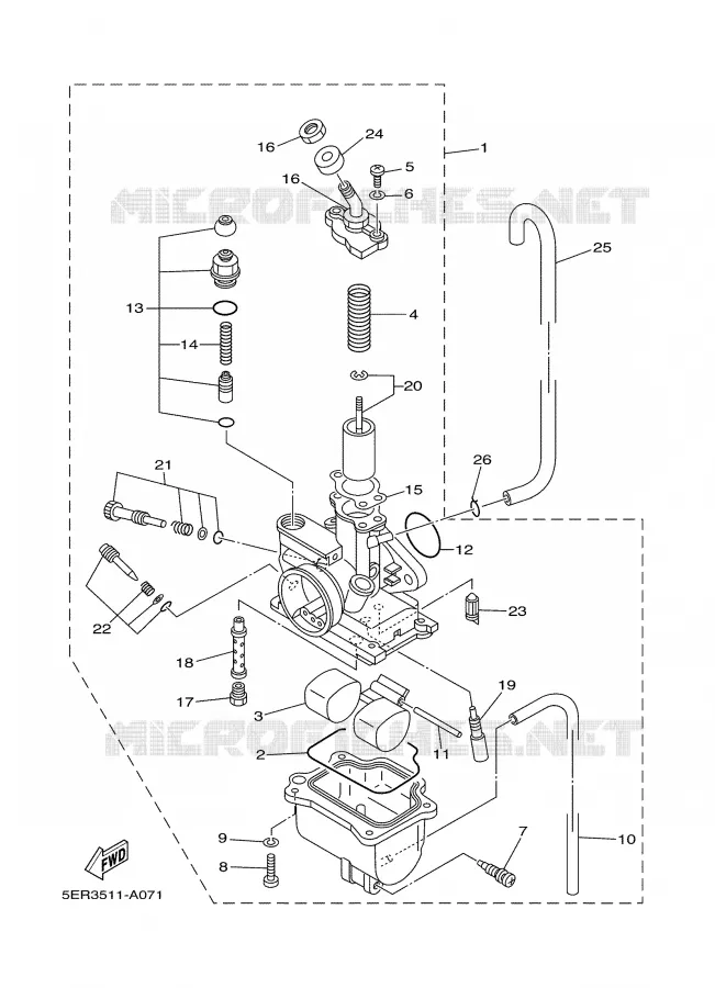 CARBURETOR Yamaha SCOOTER 105 2002 CRYPTON  T105SE