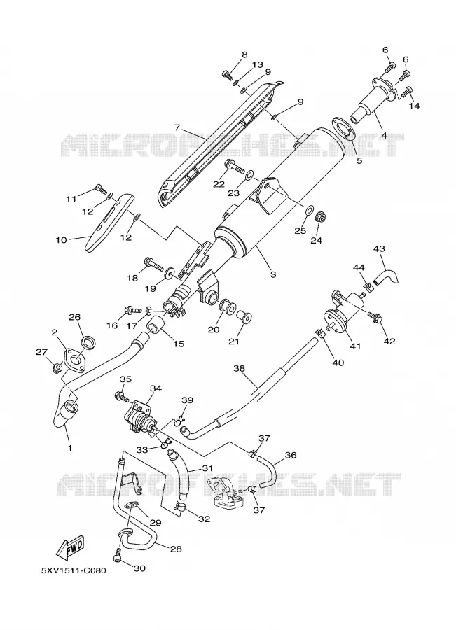 EXHAUST Yamaha SCOOTER 110 2004 CRYPTON  T110