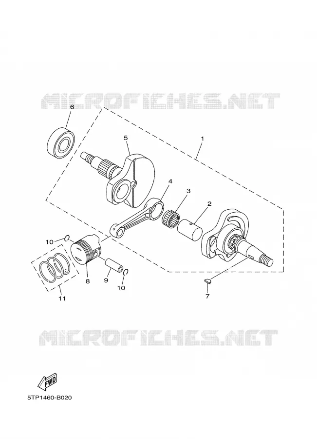 CRANKSHAFT / PISTON Yamaha SCOOTER 110 2005 CRYPTON  T110