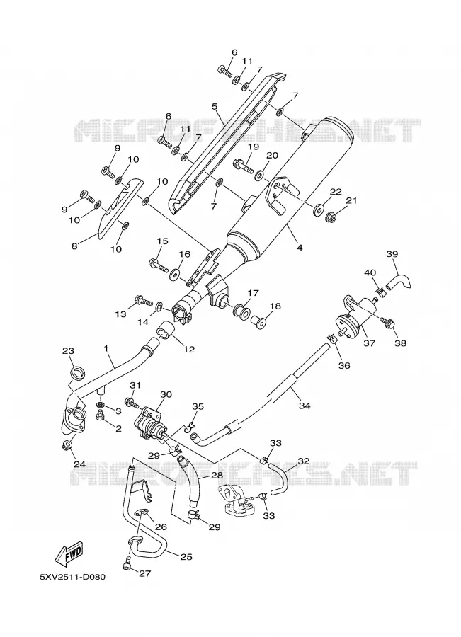 EXHAUST Yamaha SCOOTER 110 2005 CRYPTON  T110