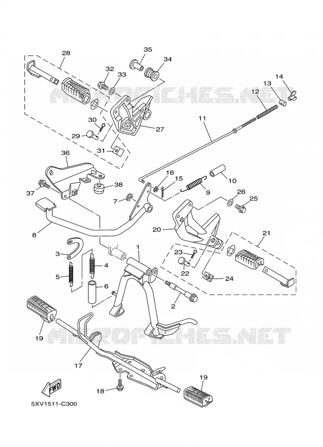 STAND / FOOTREST Yamaha SCOOTER 110 2005 CRYPTON  T110