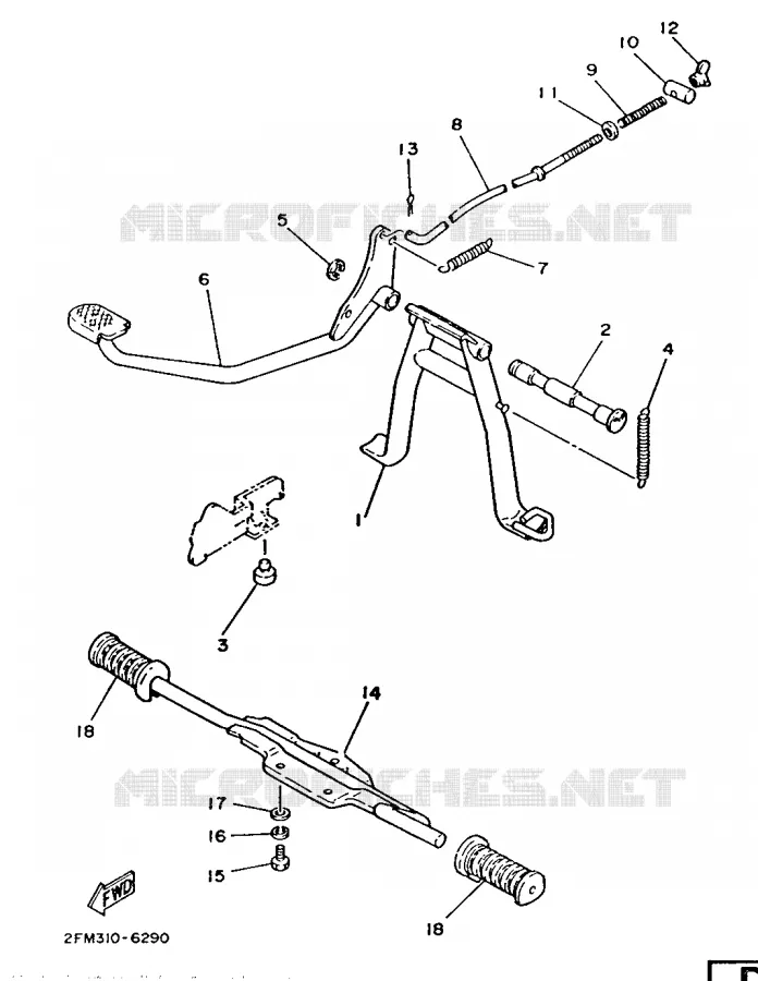 STAND / FOOTREST Yamaha SCOOTER 50 1986 Autres modeles  T50